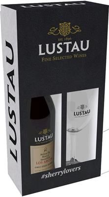 Geschenkverpackung Lustau Amontillado Sherry Los Arcos + Glas